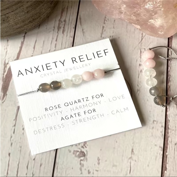 SOLD❌ Anxiety Stress Relief Gem Stone Crystal Adjustable Bracelet - Picture 5 of 10